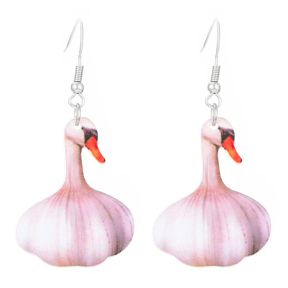 Ballet Dancing Cat Wood Earrings For Women 14K Gold Ear Needle Engraved Animal Zodiac Jewelry