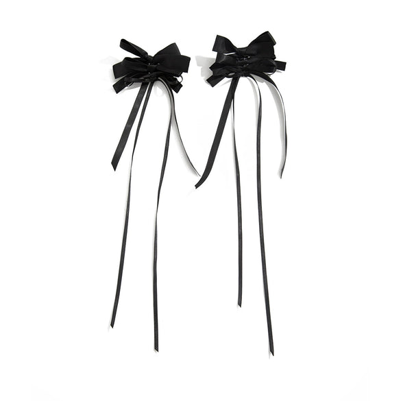 Ballet Ribbon Handmade Fourlayer Bow Earrings For Women