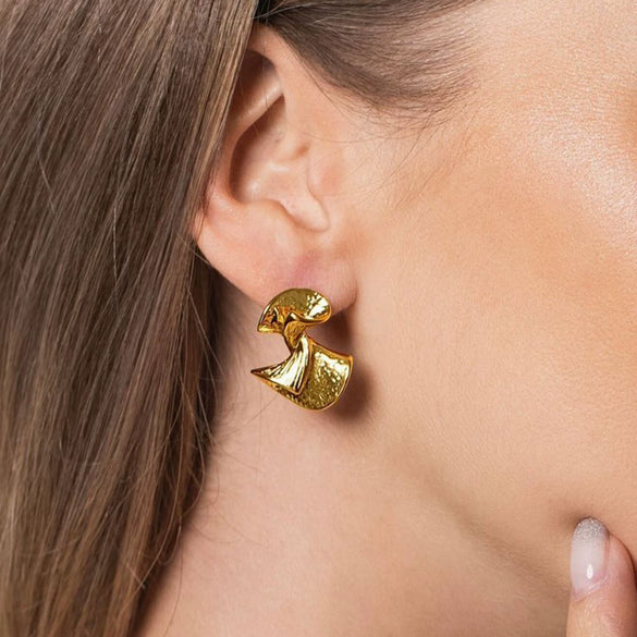Ballet Style High End Light Luxury Women's Earrings Stainless Steel Electroplated