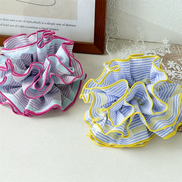 Ballet Style Multilayer Striped Fabric Handmade Hair Ring
