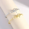 Ballet Style Sweet Simple Copper Real Gold Electroplated Bow Bracelet Jewelry For Women