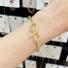 Ballet Style Sweet Simple Copper Real Gold Electroplated Bow Bracelet Jewelry For Women