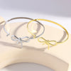 Ballet Style Sweet Simple Copper Real Gold Electroplated Bow Bracelet Jewelry For Women