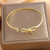 Ballet Style Sweet Simple Copper Real Gold Electroplated Bow Bracelet Jewelry For Women