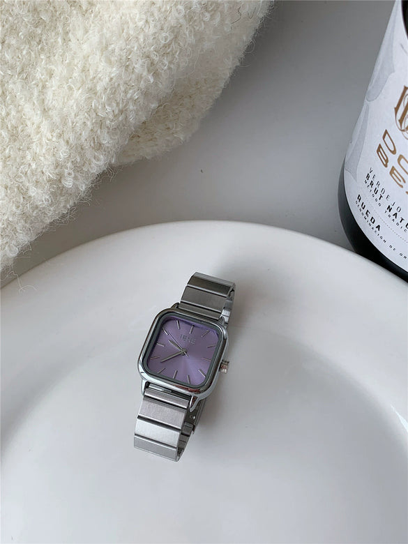 Bamboo Belt Square Dial Watch Alloy Case Ordinary Glass Mirror Retro Literary Leisure Women's Watch