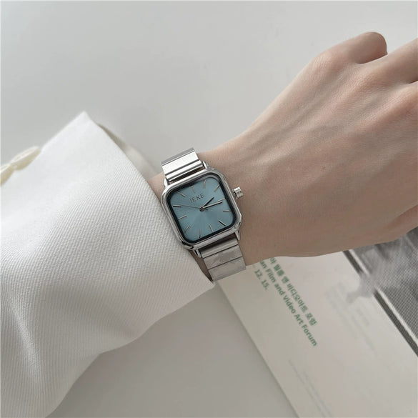 Bamboo Belt Square Dial Watch Alloy Case Ordinary Glass Mirror Retro Literary Leisure Women's Watch