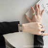 Bamboo Belt Square Dial Watch Alloy Case Ordinary Glass Mirror Retro Literary Leisure Women's Watch