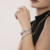 Bamboo Inlaid Bead Creative Temperament Bracelet Stainless Steel Shell Beads Geometric Electroplated