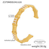 Bamboo Inlaid Bead Creative Temperament Open Bracelet Stainless Steel Shell Beads Geometric Style 18K Gold Plated