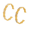 Bamboo Inlaid Bead Creative Temperament Open Bracelet Stainless Steel Shell Beads Geometric Style 18K Gold Plated