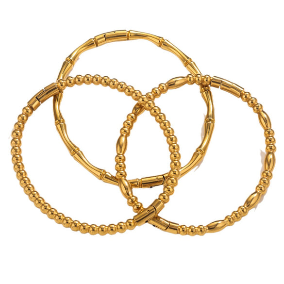 Bamboo Style Stainless Steel Electroplated Female Bracelet