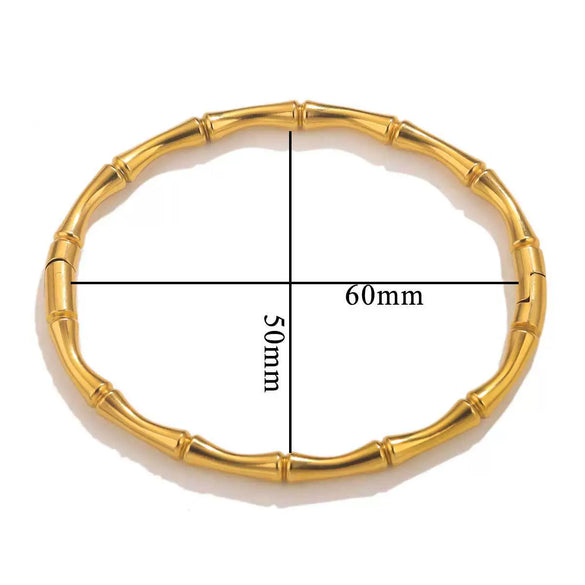 Bamboo Style Stainless Steel Electroplated Female Bracelet