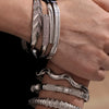 Bamboo Zircon Bracelet 316L Stainless Steel 18K Gold Plated Geometric Jewelry