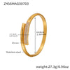 Bamboo Zircon Bracelet 316L Stainless Steel 18K Gold Plated Geometric Jewelry