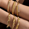 Bamboo Zircon Bracelet 316L Stainless Steel 18K Gold Plated Geometric Jewelry