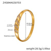 Bamboo Zircon Bracelet 316L Stainless Steel 18K Gold Plated Geometric Jewelry
