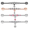 Barbell Earrings Stainless Steel Star Design Electroplated