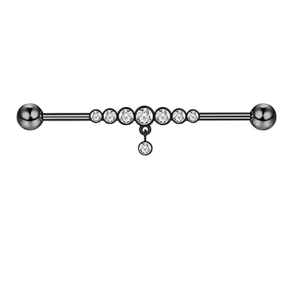 Barbell Earrings Stainless Steel Star Design Electroplated