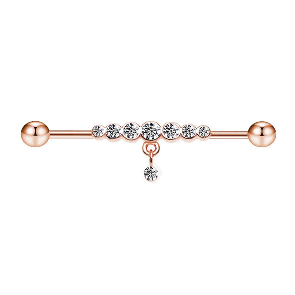 Barbell Earrings Stainless Steel Star Design Electroplated