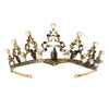 Baroque Bridal Crown Headdress With Rhinestone And Pearl Branch Design Alloy Stage Performance Headpiece For Women