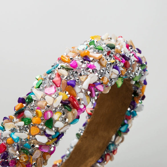 Baroque Colorful Crystal Rhinestone Fabric Hairband Jewelry Hair Accessories