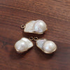 Baroque Fishtail Gilt Copper Goldplated Natural Freshwater Pearl Pendant Earrings Accessories