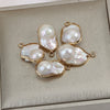 Baroque Fishtail Gilt Copper Goldplated Natural Freshwater Pearl Pendant Earrings Accessories
