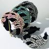 Baroque Fleece Woven Headband With Rhinestone And Maple Leaf Design For Women