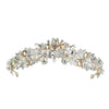 Baroque Floral Rhinestone Pearl Bridal Headband Alloy Electroplated Wedding Hair Crown For Women