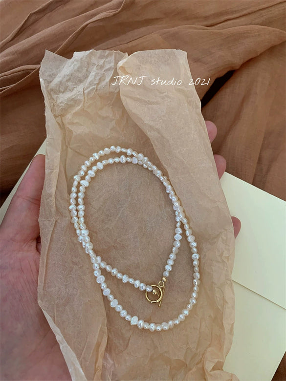 Baroque Freshwater Pearl Asymmetrical Clavicle Necklace For Women