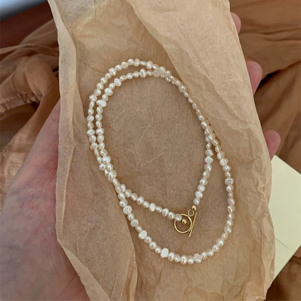 Baroque Freshwater Pearl Asymmetrical Clavicle Necklace For Women