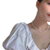 Baroque Freshwater Pearl Asymmetrical Clavicle Necklace For Women