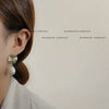 Baroque Freshwater Pearl Drop Earrings For Women French Retro Geometric Style Simple Versatile Electroplated Fashion Earrings