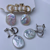 Baroque Freshwater Pearl Earrings For Women S925 Silver Needle Special Shape