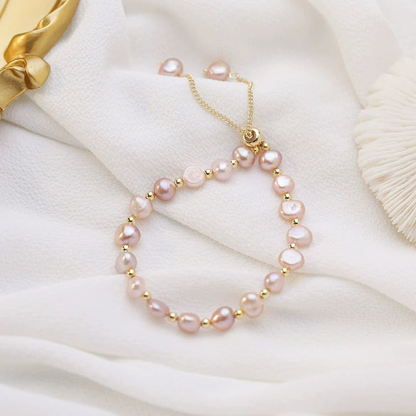 Baroque Freshwater Pearl Handmade Geometric Women's Bracelet
