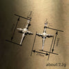 Baroque Geometric Copper Imitation Pearl Women's Cross Earrings