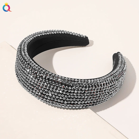 Baroque Handmade Cloth Rhinestone Headband For Women
