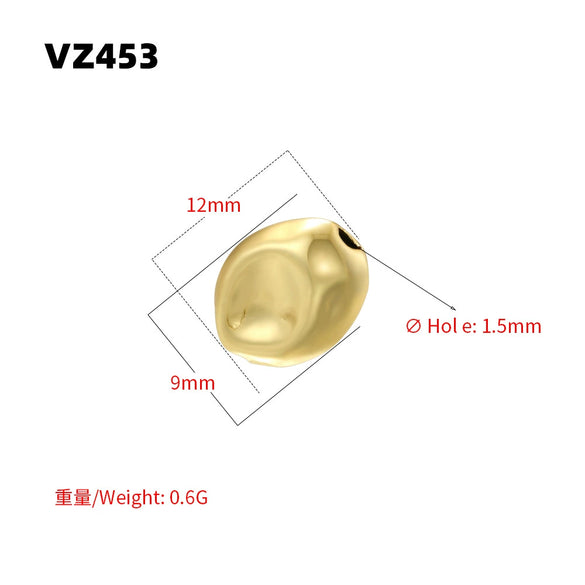 Baroque Irregular Facet Round Beads Copper Electroplated Diy Bracelet Necklace Beaded Accessories