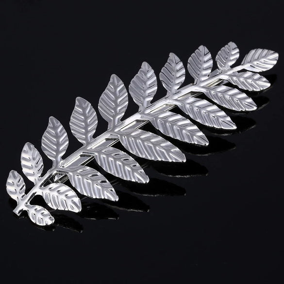 Baroque Leaf Iron Hairpin Side Clip For Women Electroplated Headwear