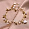 Baroque Natural Freshwater Pearl Retro Non Fading Handmade Electroplated Women's Bracelet With Geometric Styling