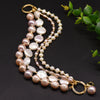 Baroque Natural Freshwater Pearl Retro Non Fading Handmade Electroplated Women's Bracelet With Geometric Styling