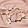 Baroque Natural Freshwater Pearl Retro Non Fading Handmade Electroplated Women's Bracelet With Geometric Styling