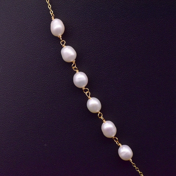 Baroque Natural Pearl 925 Sterling Silver Handmade Beaded Tassel Clavicle Chain Necklace With Flower Pattern For Women