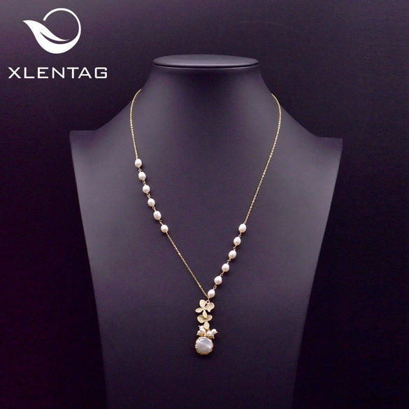 Baroque Natural Pearl 925 Sterling Silver Handmade Beaded Tassel Clavicle Chain Necklace With Flower Pattern For Women