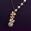 Baroque Natural Pearl 925 Sterling Silver Handmade Beaded Tassel Clavicle Chain Necklace With Flower Pattern For Women