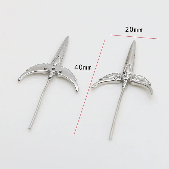 Baroque Pearl Accessories Copper Plated Butterfly Scepter Umbrella Witch Broom Samurai Sword Cane With Color Preservation And Electroplating