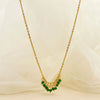 Baroque Pearl Crystal Stone Minimalist Exquisite Titanium Steel Necklace With Electroplating
