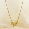 Baroque Pearl Crystal Stone Minimalist Exquisite Titanium Steel Necklace With Electroplating