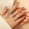 Baroque Pearl Flower Pleated Metal Lava Ring For Women Retro Fashion With Electroplating Geometric Pattern And Mixed Materials