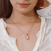 Baroque Pearl Necklace In Stainless Steel And Titanium Steel With Geometric Design And Electroplating Treatment